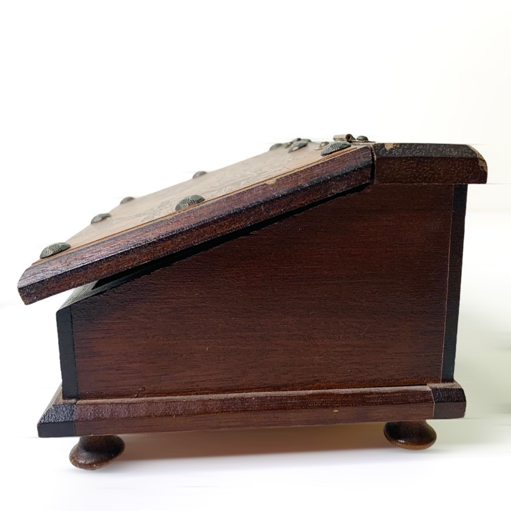 Antique Vintage Wood Jewelry Box, Made in Japan - Picture 4 of 14